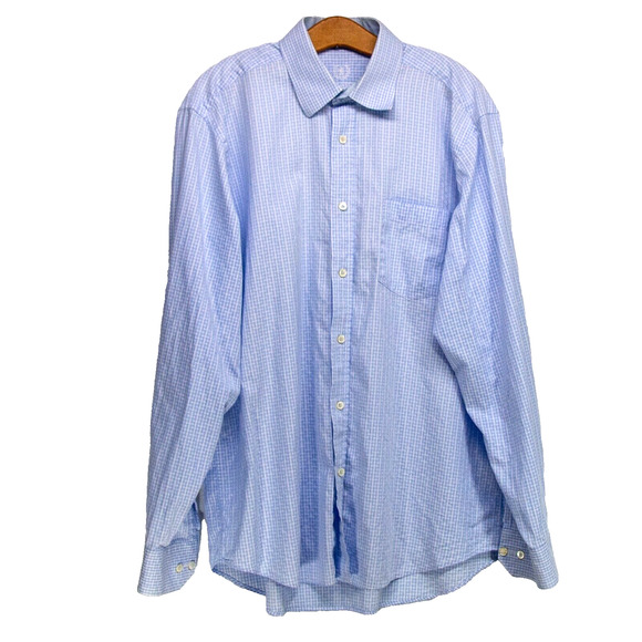 Men's XL Dress Shirt BUGATCHI Light Blue 100% Cotton Long Sleeve Business Shirt - Picture 1 of 5